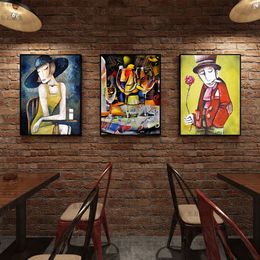 Bar wall decoration painting creative industrial style coffee shop restaurant internet cafe hanging painting personalized KTV mural