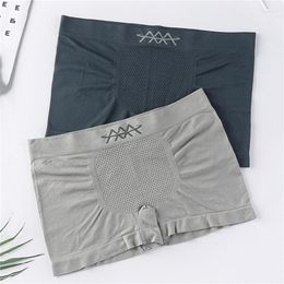 Underpants Magnetic Men'S Panties High Elastic Hive Breathable Comfortable Flat Pants Men Middle Waist Boxers Underwear