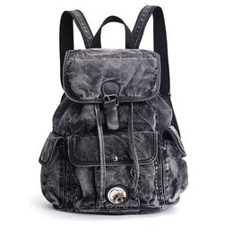 School Bag's Backpack Denim Daily Vintage s For Women Designer Travel Bag Rucksack Casual Woman Mochila 230314