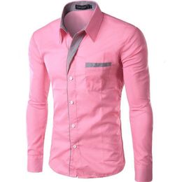 Men's Casual Shirts Fashion Camisa Masculina Long Sleeve Shirt Men Slim fit Design Formal Casual Brand Male Dress Shirt Size M-4XL 230314