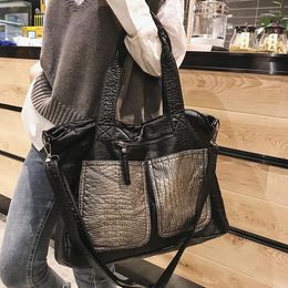 Evening Bags Big Soft Leather Bag For Women Large Capacity Crocodile Travel Handbag High Quality Casual Shopper Female Vintage Hobo Retro
