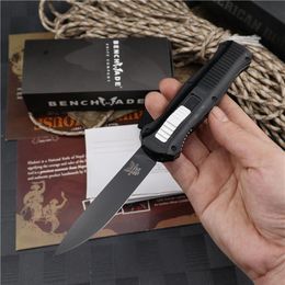 Benchamde Knives BM 3310 CNC 6061 알루미늄 블랙 핸들 싱글 프론트 440C 블레이드 직접 자동 나이프 캠핑 야외 도구 284L
