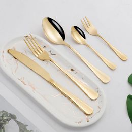 Flatware Sets 30Pcs Stainless Steel Wedding Cutlery Kitchenware Tableware Set Golden Dinnerware Dinner Forks Knives Spoons