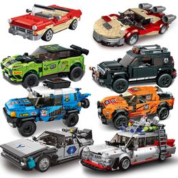 Other Toys Speed SUV Car City Model Moc Bricks Off road Vehicle Set Racing Building DIY Kid Sport Super Creative Technique 230313