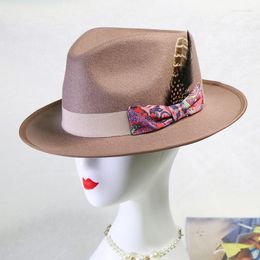 Berets Hats Men Hat Wool Lady Felt Unisex Bowknot Jazz For And Women Wholesale Price Cowboy