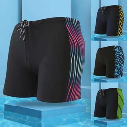 Men's swimwear Pattern Men Male Swimming Swimwear Shorts Bathing Suit Trunks Swim Black Blue Beach Wear Briefs beach shorts L230314