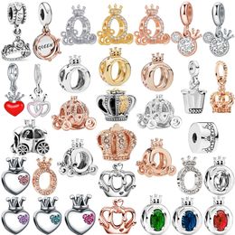 Fit Pandora beads 925 silver charm women Jewellery 1Pcs Hot Cute Crown Pendant Suitable