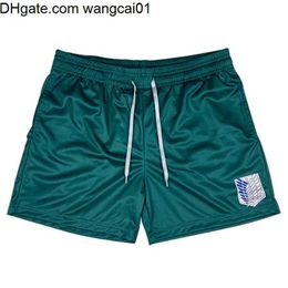 wangcai01 Men's Shorts Anime Attack On Titan Gym Shorts Men Quick Dry Sport Running Shorts Fitness Compression Basketball Jogging Workout Shorts 0314H23