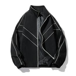 Men s Jackets 2023 Style Spring Autumn Casual Sports Coat Stand up Collar Fashion Reflective Clamp Harajuku Outerwear l230313