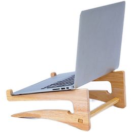 Wooden Laptop Stand Desk Computer Riser Ergonomic Notebook Holder for MacBook Pro Air 11-16Inches Portable