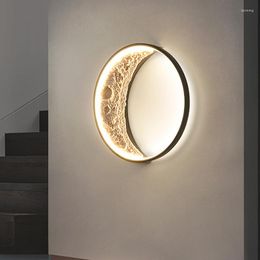 Wall Lamp Nordic LED Moon Indoor Lighting Modern Bedroom Living Hall Room Home Decor Lamps Decorative Luster Fixture