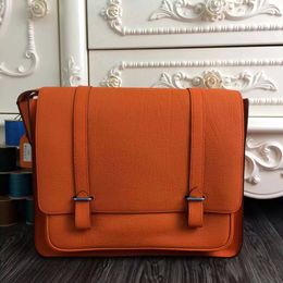 man messenger purse designer handbag 35cm brand shoulder bag fully handmade quality togo leather wax stitching Colours fast delivery