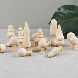 Unfinished Wooden Peg Dolls Natural Mushroom-shaped Painting Supplies Wood Unfinished Wooden Toys for Children Graffiti for Kids Art Craft Painting