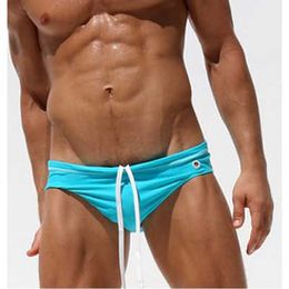 Men's swimwear New Men Swimming Trunks Waterproof Bathing Suit Man Surfing Swimsuit Sexy Low Waist Briefs Breathable Summer Beach Shorts L230314