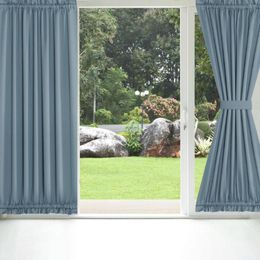 Vorhang, 2 Paneele, französische Türvorhänge mit Stangentasche, Raffhalter, für den Innenbereich, Sonnenschutz, Sichtschutz, Ösen, Verdunkelung für Fenster