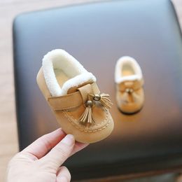 First Walkers Winter Baby Casual Shoes Toddler First Walkers Children's Bean Shoes Kids Cotton-padded Shoes Boys Girls Loafers 230314