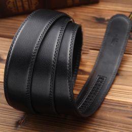 Belts For Men High Quality Men'S Leather Automatic Ribbon Waist Strap Belt Without Buckle Black Ceinture Homme 1.2mBeltsBelts