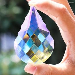 Chandelier Crystal 74MM Gourd Glass Plated Colorful Fire Polished Pendant Faceted Cut Home Decoration Window Garden Accessories