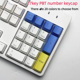 17 Key PBT Number Keycap OEM Backlit Double Shot Keycaps Set Side Print Top Print Multicolor for MX Switch Mechanical Keyboard