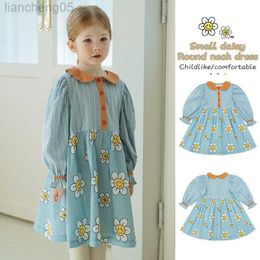 Girl's Dresses Korean Kids Clothes Princess Dress 2023 Spring Summer Baby Girls One-Piece Dress Toddler Children's Clothings From 2 To 8 Years W0314