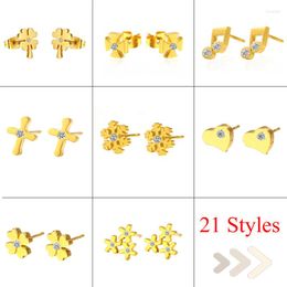 Brincos de garanhão Variedade de estilos - Brincos de ouro selvagens de aço inoxidável fofo para mulheres 2023 Jóias de moda