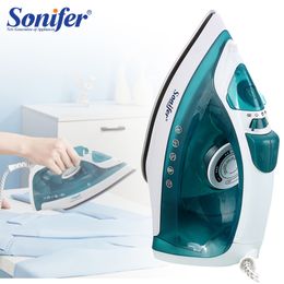 Irons Steamers Electric Iron Portable Mini Garment Steamer Steam Iron For Clothing Iron Adjustable Ceramic Soleplate Iron For Ironing Sonifer 230314