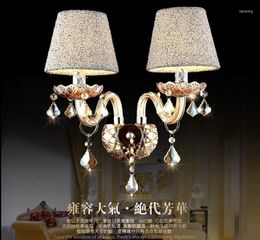 Wall Lamp Fashion K9 Crystal 1/2 Arm Lights Sconce Bedroom Bedside Candle Luxury