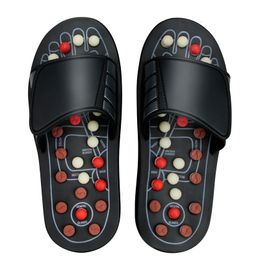 Luxurys Designers Feet Massage Slippers Foot Reflexology Therapy Walk Stone Shoes Cupuncture Cobblestone Massager