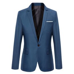 Mens Suits Blazers Blue Men Blazers Work Office Men Tuxedos For Formal Occasions Pockets Coat Blazers Male Custom Mens Business Slim Blazers 230313