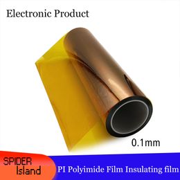 0.1mm Thickness PI Polyimide Film Gold Film Gold Finger 25meter Brown High Temperature Film KAPTON Film Non-adhesive 1-6cm Width