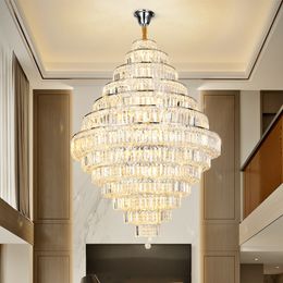 American Luxury Crystal Chandelier Lights Fixture European Modern Chandeliers Home Villa LOFT Hanging Lamp Big Lustre Lamparas Home Indoor Lighting Decoration