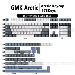 GMK Arctic Keycaps Mechanical Keyboard Double Shot PBT Keycap Cherry Profile White ISO 173 Keys Cap for MX Switch GK64