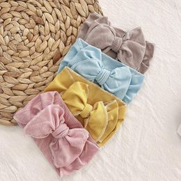 Hair Accessories Cute Bowknot Knit Baby Headband Soft Wide Elastic Solid Born Knot Bow Infant Headwraps Kids Turban Girls