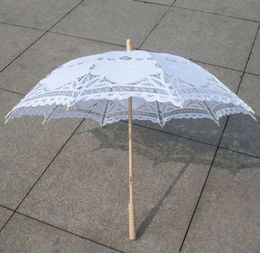 Umbrellas Fashion Sun Lace Umbrella Parasol Embroidery Bride White Wedding Ombrelle Dentelle Parapluie Mariage 230314