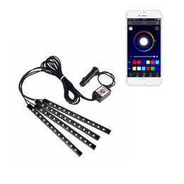 Car LED Strips Smart Car Interior Lights App Control RGB Inside Car Lights With DIY Mode Music Mode LED Lights Cars DC 12V crestech