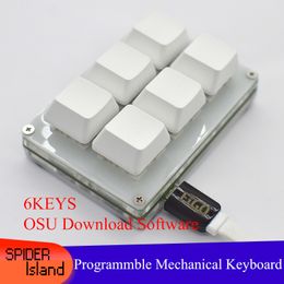 New Programmable Mechanical Keyboard 6keys Macro keypad Blue / Red Switch DIY Customise USB Programming Shortcut key OSU!