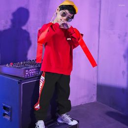 Stage Wear Modern Kids Hip Hop Dance Clothes Loose Sweatshirt Boys Ballroom Dancing Costume Jogger Pant Jazz Long Sleeve Shirt