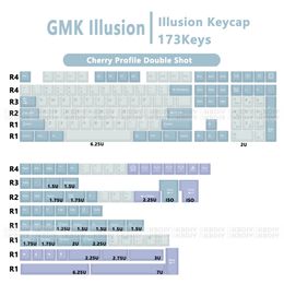 GMK Illusion Keycap PBT Double Shot Mx Switches Custom Mechanical Game Keyboard Cherry Profile 173 Keys With ISO Enter