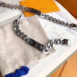 Fashion Heart Bag Chain Bracelet Women Man Stainless Steel Chain V Letter Engrave Bracelet Crystal Rhinestone Jewellery 14 Style No Box