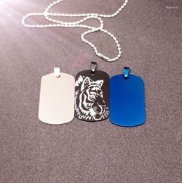 Pendant Necklaces Geometric Outline Stainless Steel Forest Wild Beast Animal Tiger Face Image Creatures Head Gifts Jewellery