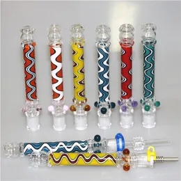 Smoking Pipes Nectar Bong Kit with 10mm Titanium Quartz Tip Nail Wearable oil rig Glass Bongs