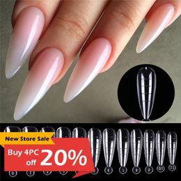 False Nails Artificial Clear Fake Nail Tips Extension Full Cover Quick Building Mold Manicures Tool Set