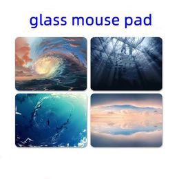 Tempered Glass Gaming Mouse Pad Waterproof High Precision Speed Clear Professional Smooth Mousepad for Gamer Laptop PC Office