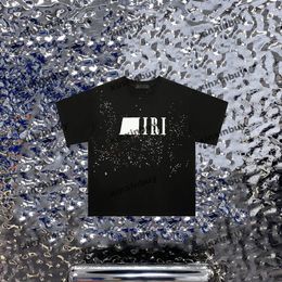 xinxinbuy Men designer Tee t shirt 23ss starry sky splash ink print short sleeve cotton women Black White red S-3XL