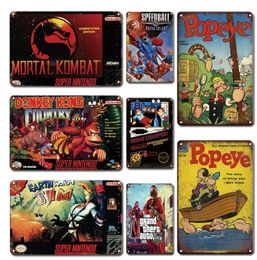 Vintage Games Poster Metal Painting Plaque Tin Sign Retro Gamer Room Wall Decor Plates Shabby Chic Home Children Room Art Decoration Sign 30X20cm W03