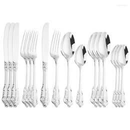 Dinnerware Sets 16pcs Gold Tableware Set Stainless Steel Kitchen Cutlery Spoon Fork Knife Complete Home Flatware Dinner