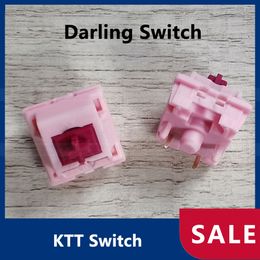 KTT Switch Darling Switches Linear Mechanical Keyboard Switch 5pin Pink DIY Custom Compatible RGB GK64 GK61 Anne Pro 2