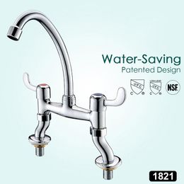 Kitchen Faucets Two Handle Centerset Bathroom Vessel Sink Faucet Modern Brass Chrome Finished Basin Bath Water Tap