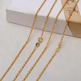 Chains UNICE Pure 18K Yellow Gold Trendy Simple Fine Jewelry AU750 Rope Chain Necklaces For Women Girl Party Gift Various Lengths