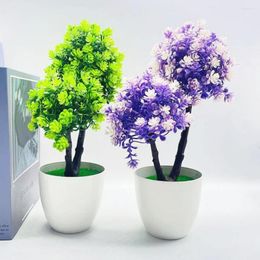 Decorative Flowers Dual Balls Reusable Scene Layout Desktop Artificial Pot Leaf Plant Bonsai Faux Potted For Office